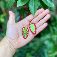 Load image into Gallery viewer, Tropical Leaf Earrings