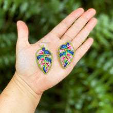 Load image into Gallery viewer, Tropical Leaf Earrings