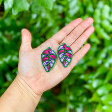 Load image into Gallery viewer, Tropical Leaf Earrings