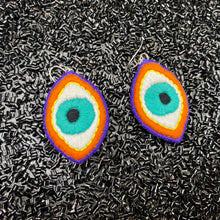Load image into Gallery viewer, XL Embroidered Eye Earrings