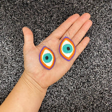 Load image into Gallery viewer, XL Embroidered Eye Earrings