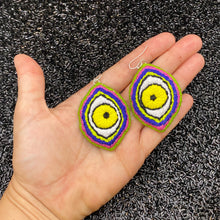 Load image into Gallery viewer, XL Embroidered Eye Earrings
