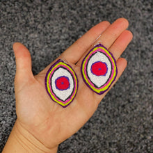 Load image into Gallery viewer, XL Embroidered Eye Earrings