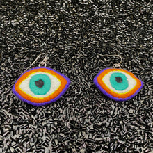 Load image into Gallery viewer, Large Embroidered Eye Earrings