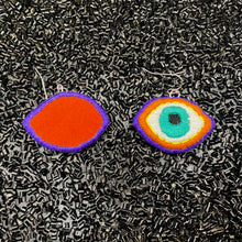 Load image into Gallery viewer, Large Embroidered Eye Earrings