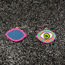 Load image into Gallery viewer, Large Embroidered Eye Earrings
