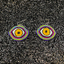 Load image into Gallery viewer, Large Embroidered Eye Earrings