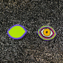 Load image into Gallery viewer, Large Embroidered Eye Earrings