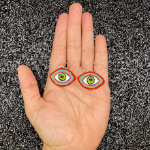 Load image into Gallery viewer, Small Embroidered Eye Earrings