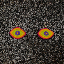 Load image into Gallery viewer, Small Embroidered Eye Earrings