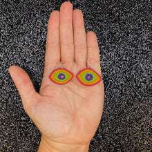 Load image into Gallery viewer, Small Embroidered Eye Earrings