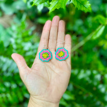 Load image into Gallery viewer, Beaded Summer Flower Earrings