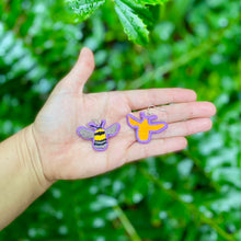 Load image into Gallery viewer, Embroidered Bee Earrings