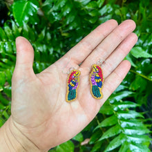 Load image into Gallery viewer, Small Embroidered Bird earrings