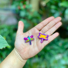 Load image into Gallery viewer, Embroidered Dragonfly Earrings