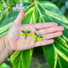 Load image into Gallery viewer, Embroidered Dragonfly Earrings