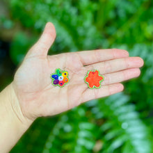Load image into Gallery viewer, Beaded Pride Flower Power Earrings