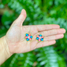 Load image into Gallery viewer, *LIMITED EDITION* Beaded Trans Pride Flower Power Earrings