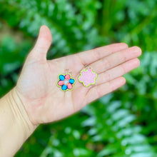 Load image into Gallery viewer, *LIMITED EDITION* Beaded Trans Pride Flower Power Earrings