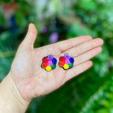 Load image into Gallery viewer, Beaded Pride Flower Power Earrings