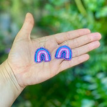 Load image into Gallery viewer, Beaded Trans Pride Rainbow Earrings