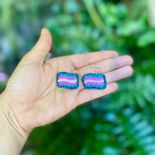 Load image into Gallery viewer, Beaded Trans Pride Flag Earrings