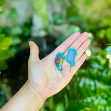 Load image into Gallery viewer, Medium Embroidered Bird earrings