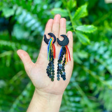 Load image into Gallery viewer, Pride Rainbow Moon One-of-a-kind Earrings