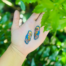 Load image into Gallery viewer, Small Embroidered Bird earrings