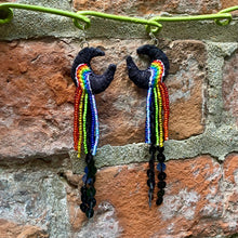 Load image into Gallery viewer, Pride Rainbow Moon One-of-a-kind Earrings