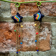 Load image into Gallery viewer, Pride Rainbow Star One-of-a-kind Earrings