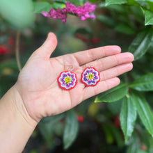 Load image into Gallery viewer, Beaded Summer Flower Earrings