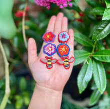 Load image into Gallery viewer, Pollinators Busy Bee One-of-a-kind Earrings
