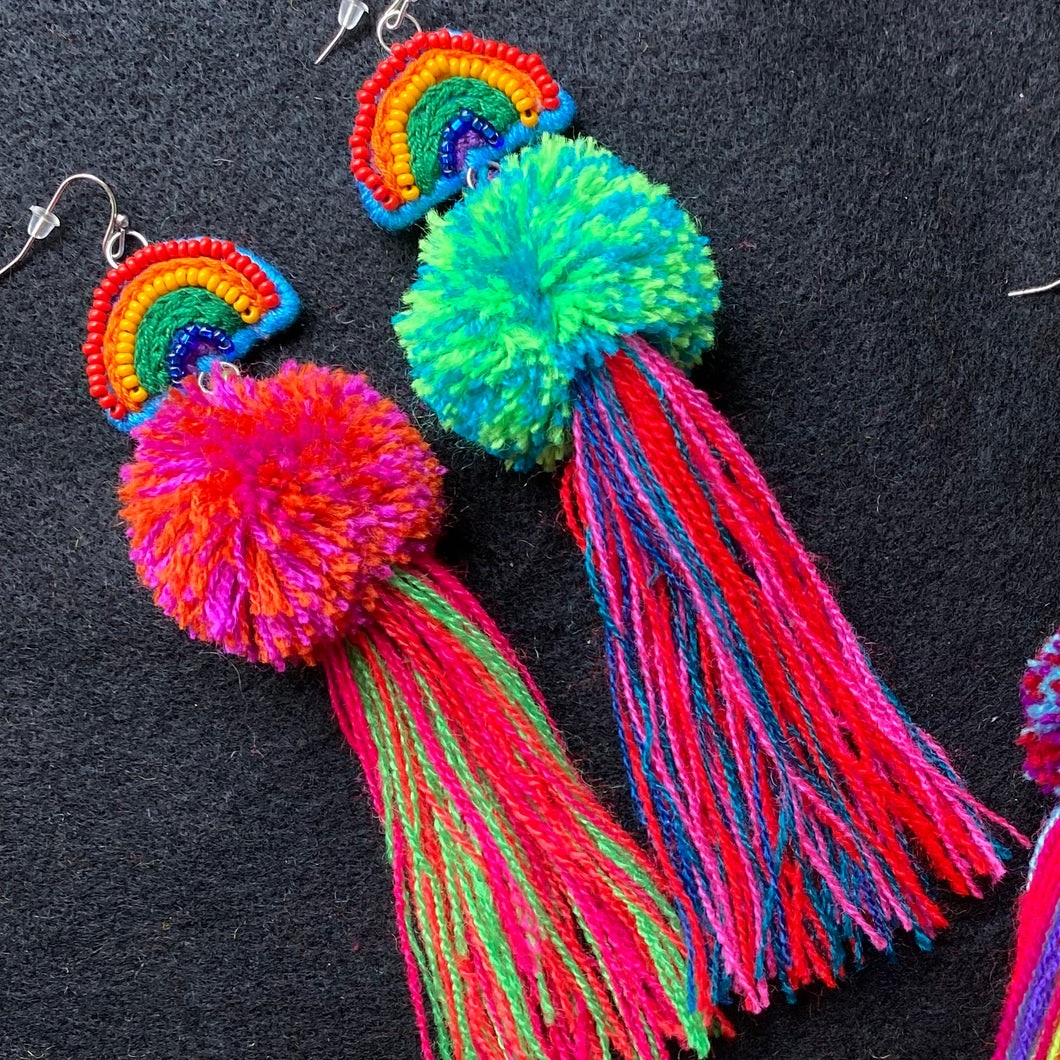 Rainbow + Tassel Earrings