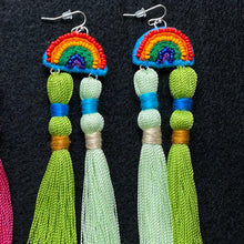 Load image into Gallery viewer, Rainbow + Solola Tassel Earrings