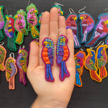 Load image into Gallery viewer, Lightweight Embroidered Bird earrings
