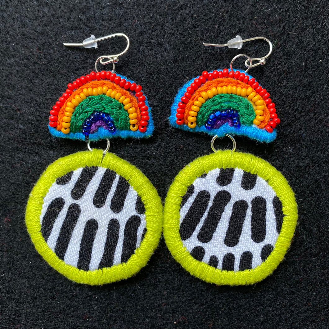 Rainbow + Textile Earrings