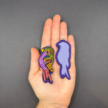 Load image into Gallery viewer, Lightweight Embroidered Bird earrings
