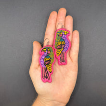 Load image into Gallery viewer, Lightweight Embroidered Bird earrings