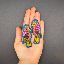 Load image into Gallery viewer, Lightweight Embroidered Bird earrings
