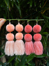 Load image into Gallery viewer, Cantaloupe pompom earrings