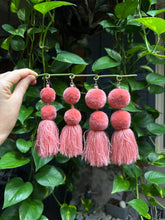 Load image into Gallery viewer, Dusty Peach pompom earrings