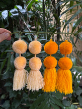 Load image into Gallery viewer, Mango pompom earrings
