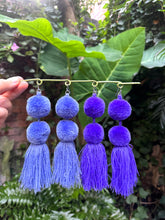 Load image into Gallery viewer, Iris Purple pompom earrings