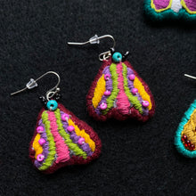 Load image into Gallery viewer, Embroidered Moth Earrings