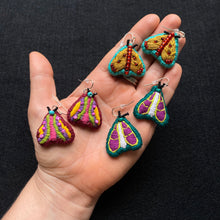 Load image into Gallery viewer, Embroidered Moth Earrings