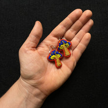 Load image into Gallery viewer, Embroidered Mushroom Earrings