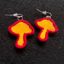 Load image into Gallery viewer, Embroidered Mushroom Earrings