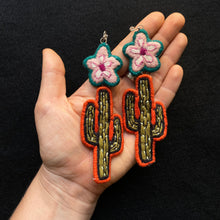 Load image into Gallery viewer, Flower + Cactus Earrings