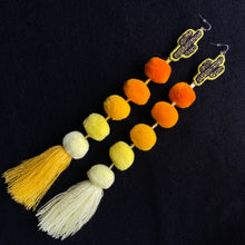 Load image into Gallery viewer, Cactus Long Pompom Earrings